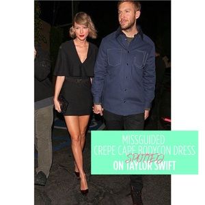 NWOT Missguided Crepe Cape Bodycon Dress